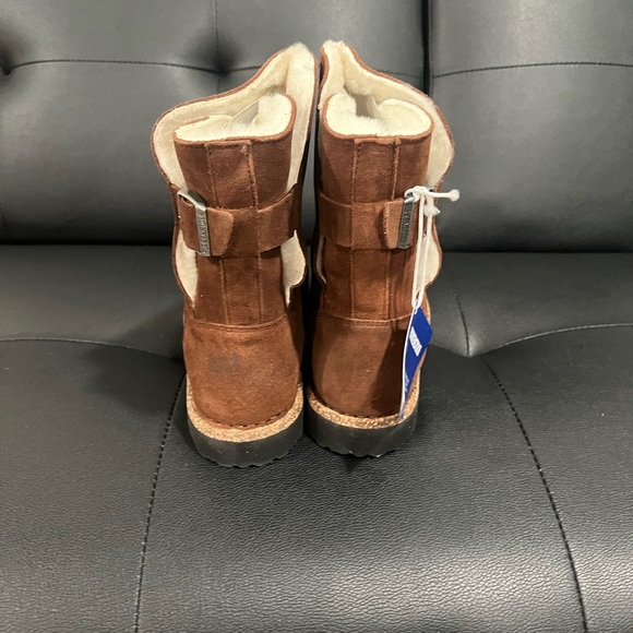 Birkenstock Brown Suede Shearling Upsalla Slip On Pull Up Boot - Picture 4 of 5